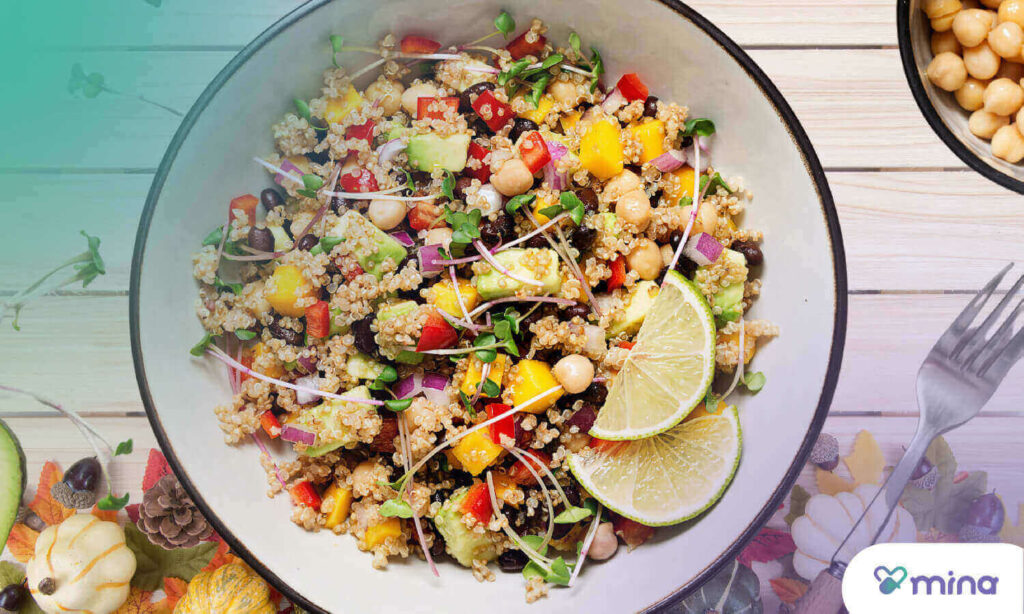 Ensalada de quinoa y vegetales. 