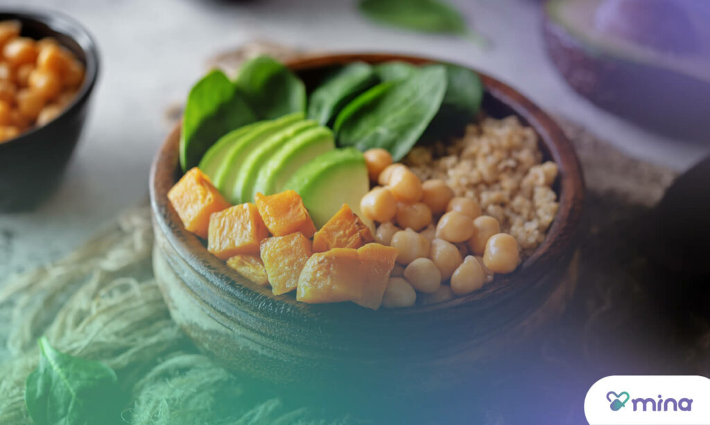 Bowl de garbanzos y espinacas. 